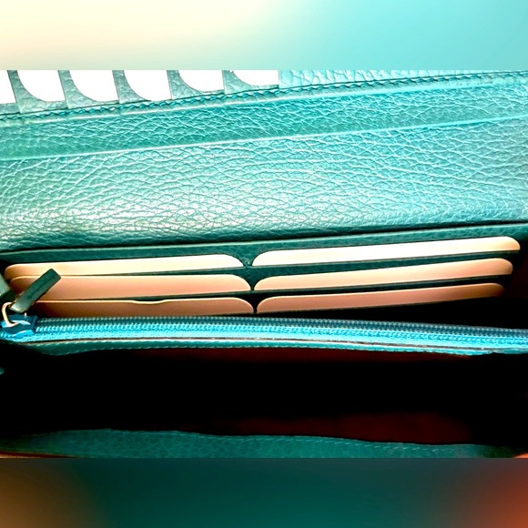 Gucci Dollar Calfskin Interlocking G Deep Cobalt Continental Wallet Authentic - Picture 7 of 7